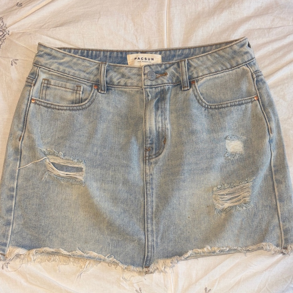 PacSun Distressed Denim Mini Skirt
